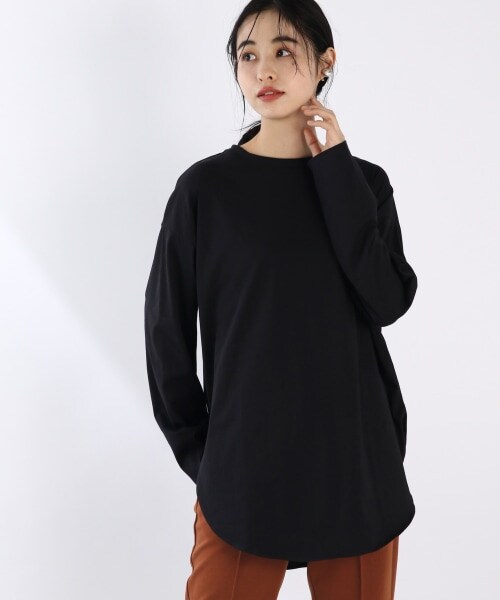 LOWRYS FARM（ローリーズファーム）の「ＵＳＡラウンドヘムＬＳ（トップス・オフ/ブラック）」の2枚目の写真