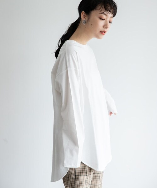 LOWRYS FARM（ローリーズファーム）の「ＵＳＡラウンドヘムＬＳ（トップス・オフ/ブラック）」の4枚目の写真