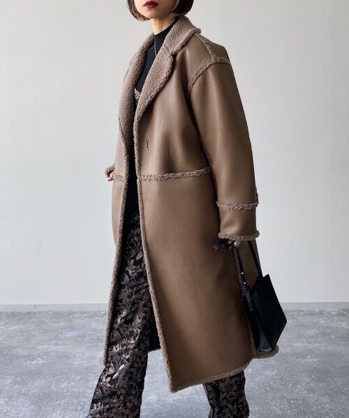 PAGEBOY（ページボーイ）の「ボアロングテーラーコート【WEB先行予約】（ジャケット/アウター・ブラック）」の8枚目の写真