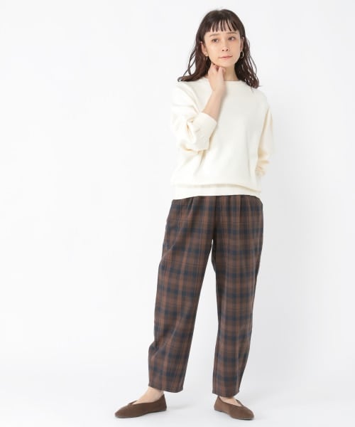 studio CLIP（スタディオクリップ）の「スラウチマルシェパンツ（パンツ・ホワイト(チェック)/ブラウン(チェック)/ブラックウォッチ/フラワープリント/イカットプリント/レオパード風プリント/アイボリー/ベージュ/インディゴ）」の16枚目の写真