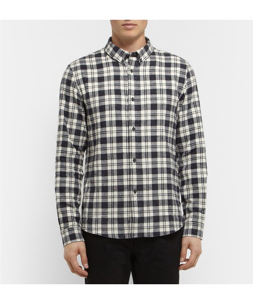 A.P.C.（アーペーセー）の「A.P.C. Cotton and Silk-Blend Flannel Shirt（シャツ/ブラウス・メンズ・Blue・XL/L/XS/S/M）」の4枚目の写真
