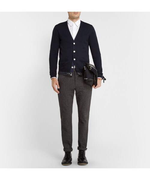 Sacai（サカイ）の「Sacai Fine-Knit Wool Drawstring-Hem Cardigan（カーディガン/ボレロ・メンズ・Blue・1/2/3/4）」の3枚目の写真
