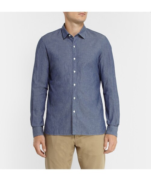 TOMORROWLAND (トゥモローランド)の「Tomorrowland Dungaree Lightweight Cotton Shirt(シャツ/ブラウス・メンズ・Blue・M/L/XL/S)」の7枚目の写真