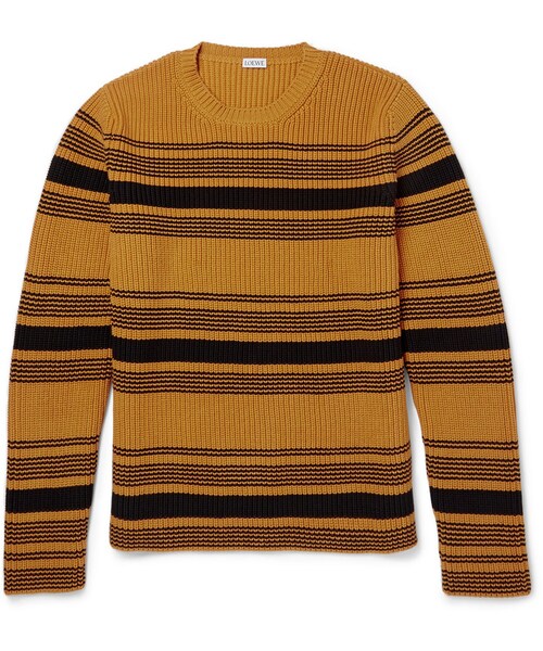 LOEWE（ロエベ）の「Loewe Striped Chunky-Knit Cotton-Blend Sweater 