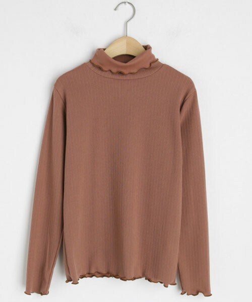 DHOLIC(ディーホリック)の「ウェーブハイネックTシャツ(Tシャツ/カットソー・レディース・ホワイト/レッド/ブラウン/ブラック/ベージュ・FREE)」の5枚目の写真