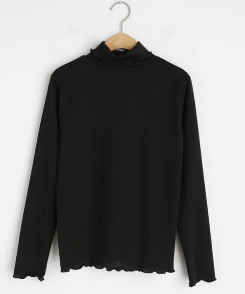 DHOLIC(ディーホリック)の「ウェーブハイネックTシャツ(Tシャツ/カットソー・レディース・ホワイト/レッド/ブラウン/ブラック/ベージュ・FREE)」の2枚目の写真