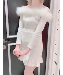 オフショルフリルトップス BLUE | lilLilly official webstore