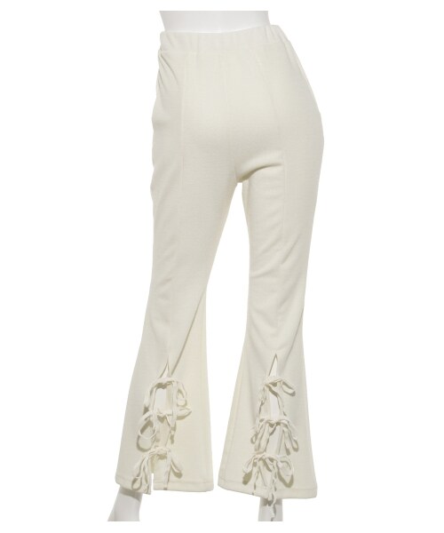 lilLilly（リルリリー）の「リボンニットフレアパンツ（パンツ・レディース・WHITE/PINK/BLUE/BLACK・FREE）」の15枚目の写真