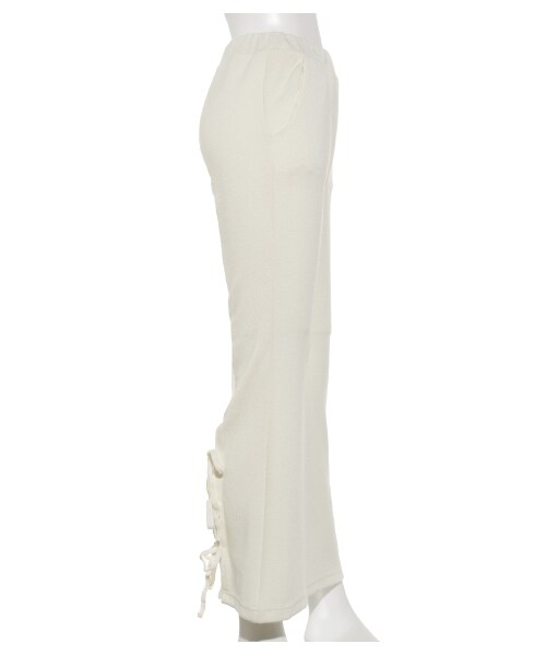 lilLilly（リルリリー）の「リボンニットフレアパンツ（パンツ・レディース・WHITE/PINK/BLUE/BLACK・FREE）」の16枚目の写真