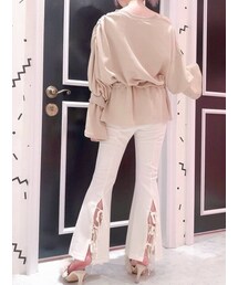 lilLilly | リボンニットフレアパンツ(パンツ)