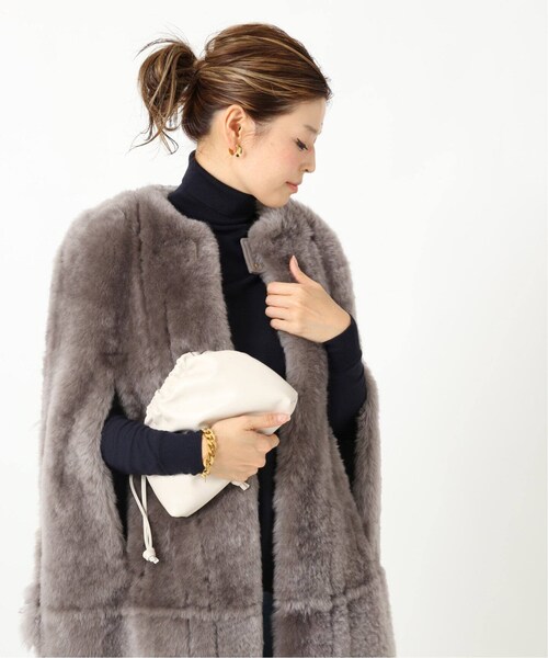 ✴︎お取り置きのお品です✴︎極美品マディソンブルー ムートン ケープ コート ✴︎お取り置きのお品です✴︎極美品マディソンブルー ムートン