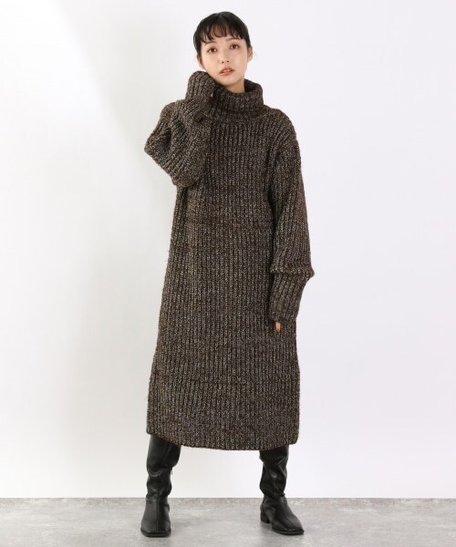 LOWRYS FARM（ローリーズファーム）の「３ＧＭＩＸＴＴＬニットワンピース（ワンピース/ドレス・オレンジ/ブラウン）」の2枚目の写真