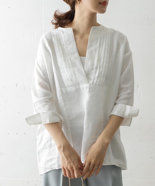 URBAN RESEARCH DOORS - 【amos】リネンVネックブラウス OFF 楽天市場】【SALE／30%OFF】リネンギャザースリーブVネック