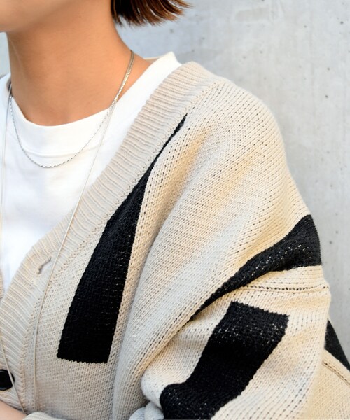 no brand（ノーブランド）の「スティックオーバーニットCD（カーディガン/ボレロ・レディース・その他）」の4枚目の写真