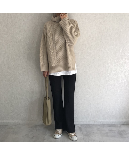 copine（コピン）の「12月8日再入荷！美シルエット裾スリットデザイン！センターシームフレアニットパンツ(3color)【クリックポスト対象商品】（その他パンツ・レディース・その他）」の13枚目の写真