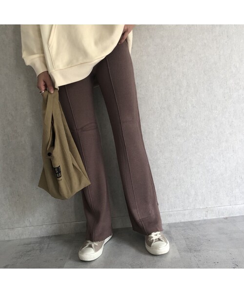 copine（コピン）の「12月8日再入荷！美シルエット裾スリットデザイン！センターシームフレアニットパンツ(3color)【クリックポスト対象商品】（その他パンツ・レディース・その他）」の10枚目の写真