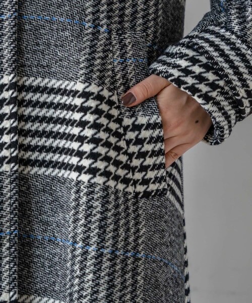 PAGEBOY（ページボーイ）の「【WEB先行予約】チェックマキシルーズコート（ジャケット/アウター・レディース・ブラック×チドリ柄・F）」の10枚目の写真