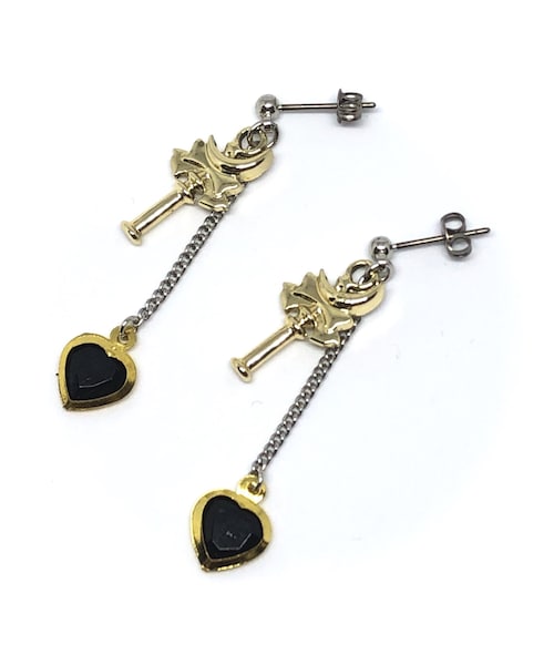 Handmade（ハンドメイド）の「魔法ステッキとブラックハートピアス