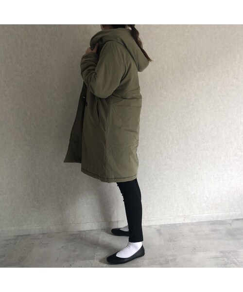 copine（コピン）の「再入荷！大人カジュアルスタイル！フード中綿ミディ丈コート(3color)（ダウンジャケット/コート・レディース・その他）」の8枚目の写真