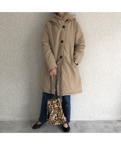 copine（コピン）の「再入荷！大人カジュアルスタイル！フード中綿ミディ丈コート(3color)（ダウンジャケット/コート・レディース・その他）」の11枚目の写真
