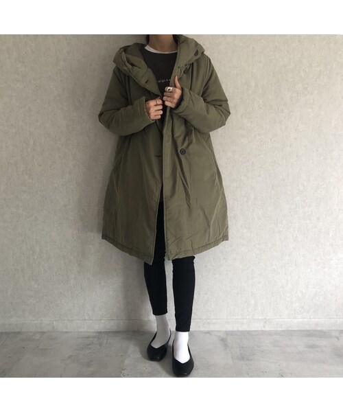 copine（コピン）の「再入荷！大人カジュアルスタイル！フード中綿ミディ丈コート(3color)（ダウンジャケット/コート・レディース・その他）」の7枚目の写真