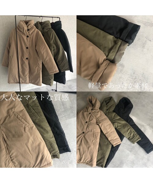 copine（コピン）の「再入荷！大人カジュアルスタイル！フード中綿ミディ丈コート(3color)（ダウンジャケット/コート・レディース・その他）」の15枚目の写真