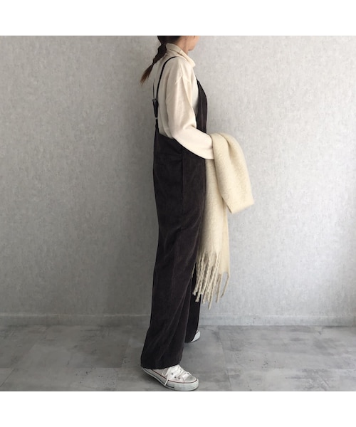 copine(コピン)の「肩紐調節可能!コーデュロイキャミサロペット【クリックポスト対象商品】(サロペット/オーバーオール・レディース・その他)」の2枚目の写真