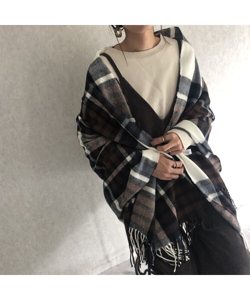 copine(コピン)の「チェック柄大判ストール/マフラー(4color)(ストール/ショール・レディース・その他)」の10枚目の写真