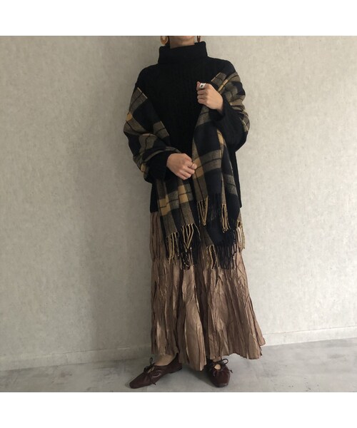 copine(コピン)の「チェック柄大判ストール/マフラー(4color)(ストール/ショール・レディース・その他)」の5枚目の写真