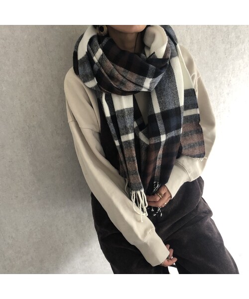 copine(コピン)の「チェック柄大判ストール/マフラー(4color)(ストール/ショール・レディース・その他)」の11枚目の写真