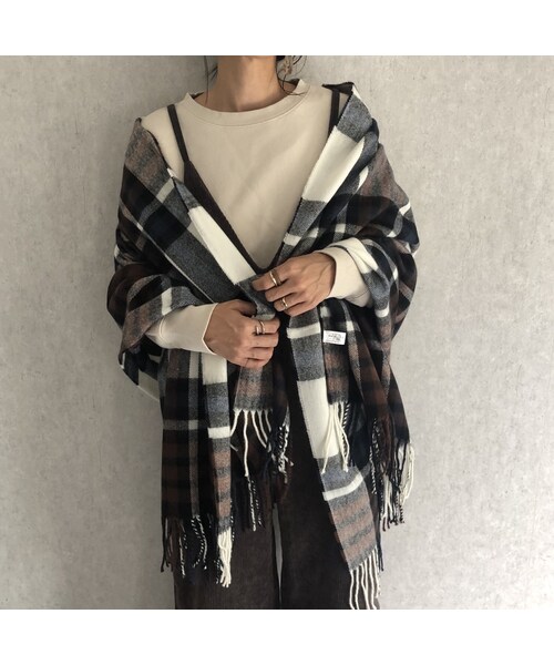 copine(コピン)の「チェック柄大判ストール/マフラー(4color)(ストール/ショール・レディース・その他)」の9枚目の写真