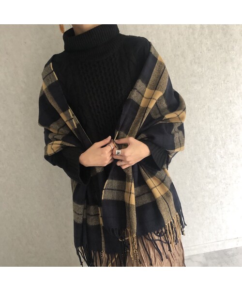 copine(コピン)の「チェック柄大判ストール/マフラー(4color)(ストール/ショール・レディース・その他)」の6枚目の写真