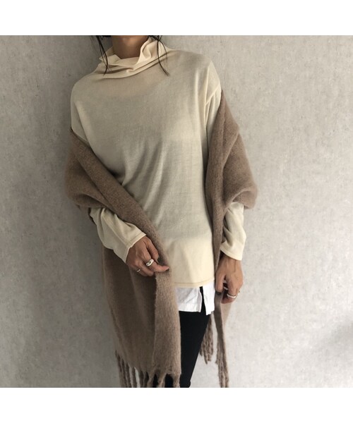 copine(コピン)の「12月8日再入荷!インナーに最適!柔らかな着心地カシミアタッチルーズタートル薄手ニット(2color)【クリックポスト対象商品】(ニット/セーター・レディース・その他)」の14枚目の写真