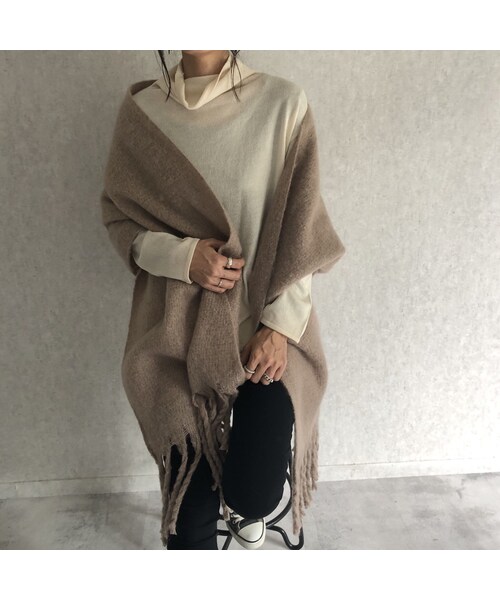copine(コピン)の「12月8日再入荷!インナーに最適!柔らかな着心地カシミアタッチルーズタートル薄手ニット(2color)【クリックポスト対象商品】(ニット/セーター・レディース・その他)」の12枚目の写真