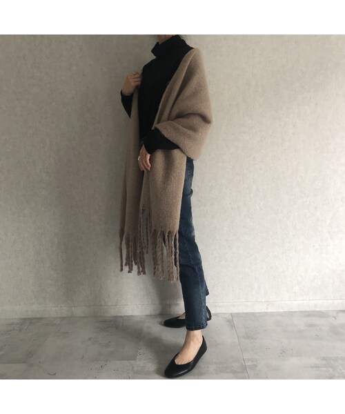 copine(コピン)の「12月8日再入荷!インナーに最適!柔らかな着心地カシミアタッチルーズタートル薄手ニット(2color)【クリックポスト対象商品】(ニット/セーター・レディース・その他)」の4枚目の写真