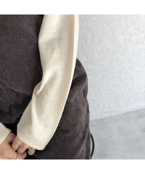 copine(コピン)の「12月8日再入荷!インナーに最適!柔らかな着心地カシミアタッチルーズタートル薄手ニット(2color)【クリックポスト対象商品】(ニット/セーター・レディース・その他)」の11枚目の写真