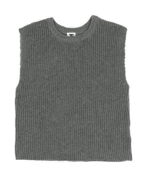 T>>2（ティーツー）の「ニットベスト（ベスト・レディース・03.ブラウン/01.ベージュ/02.ピンク/04.杢グレー/05.レッド/06.ネイビー/07.ブラック・90-150/M(ママサイズ)/L(パパサイズ)）」の3枚目の写真
