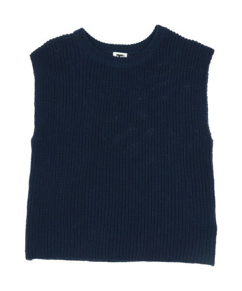 T>>2（ティーツー）の「ニットベスト（ベスト・レディース・03.ブラウン/01.ベージュ/02.ピンク/04.杢グレー/05.レッド/06.ネイビー/07.ブラック・90-150/M(ママサイズ)/L(パパサイズ)）」の5枚目の写真