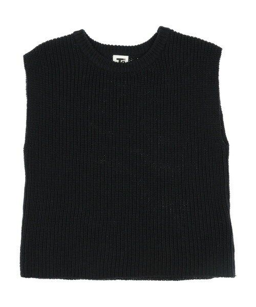 T>>2（ティーツー）の「ニットベスト（ベスト・レディース・03.ブラウン/01.ベージュ/02.ピンク/04.杢グレー/05.レッド/06.ネイビー/07.ブラック・90-150/M(ママサイズ)/L(パパサイズ)）」の2枚目の写真