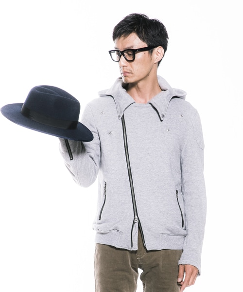 VIRGOwearworks(ヴァルゴウェアワークス)の「VINCENT THE HOOD スウェット ライダース パーカー(その他・メンズ・GRAY/BLACK・2/3/4)」の4枚目の写真