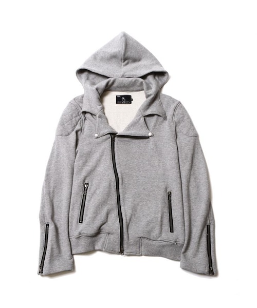 VIRGOwearworks(ヴァルゴウェアワークス)の「VINCENT THE HOOD スウェット ライダース パーカー(その他・メンズ・GRAY/BLACK・2/3/4)」の2枚目の写真