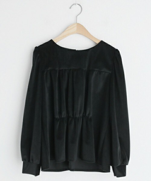 DHOLIC（ディーホリック）の「ベロアギャザーブラウス（シャツ/ブラウス・レディース・ホワイト/グリーン/ブラック・FREE）」の2枚目の写真