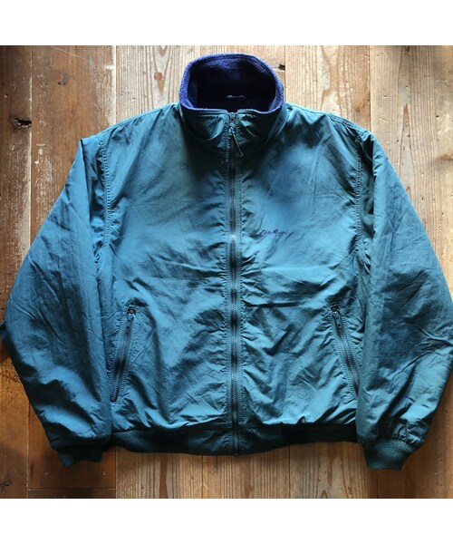 80s USA製 Eddie Bauer WINDfoil ナイロンジャケット Vintage 80s EDDIE BAUER Windfoil Lined Jacket Zip Up Red