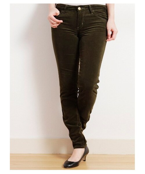 SEVENDAYS=SUNDAY（セブンデイズサンデイ）の「W リー別注コーデュロイスキニーパンツ（パンツ・レディース・ホワイト/ピンク/カーキ/ネイビー・S/M/L）」の2枚目の写真