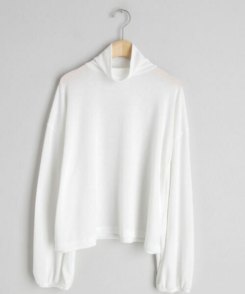 DHOLIC(ディーホリック)の「ハイネックパフTシャツ(Tシャツ/カットソー・レディース・ホワイト/グレー/ブルー/ブラウン・FREE)」の1枚目の写真