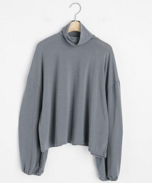 DHOLIC(ディーホリック)の「ハイネックパフTシャツ(Tシャツ/カットソー・レディース・ホワイト/グレー/ブルー/ブラウン・FREE)」の4枚目の写真