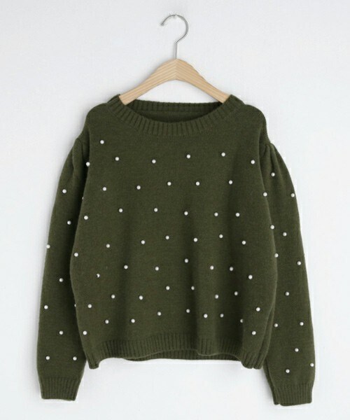 DHOLIC（ディーホリック）の「パールポイントニット（ニット/セーター・レディース・ブラウン/ブルー/グリーン・FREE）」の2枚目の写真