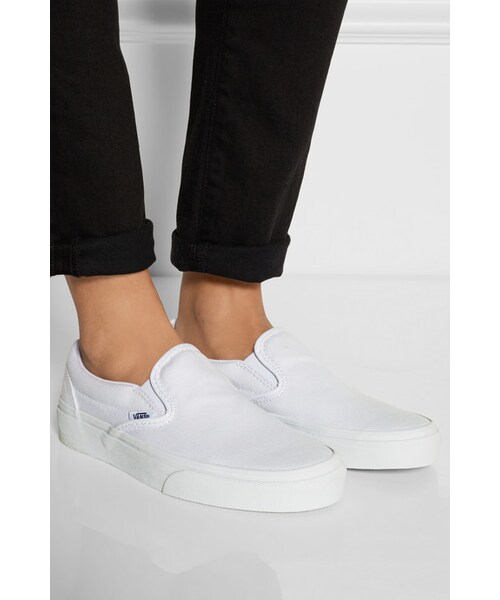 VANS(バンズ)の「Vans Canvas slip-on sneakers(スニーカー・レディース・White・US10.5/US8/US10/US5.5/US6/US6.5/US9.5/US7/US9/US8.5/US7.5)」の4枚目の写真