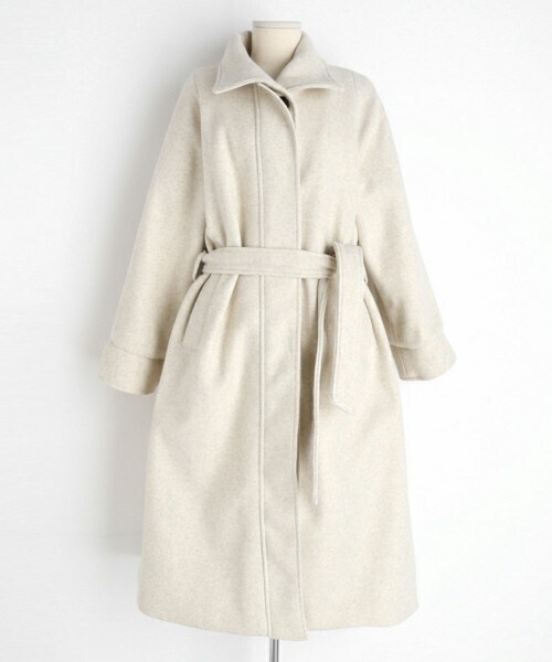 DHOLIC(ディーホリック)の「ストラップ付フライフロントコート(ダウンジャケット/コート・レディース・ホワイト/ブラック/グレー/ブラウン/ベージュ・FREE)」の1枚目の写真