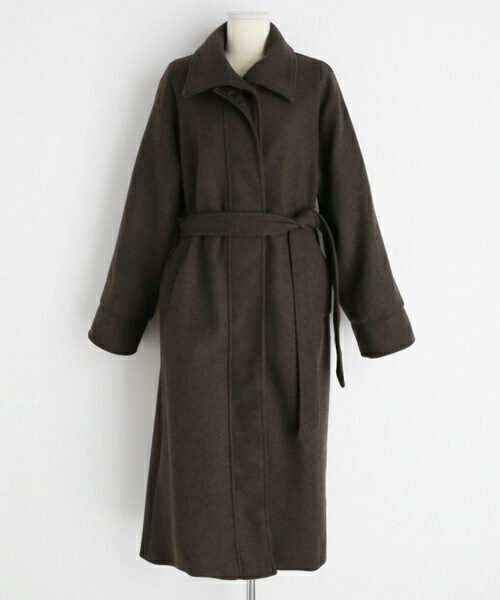 DHOLIC(ディーホリック)の「ストラップ付フライフロントコート(ダウンジャケット/コート・レディース・ホワイト/ブラック/グレー/ブラウン/ベージュ・FREE)」の4枚目の写真